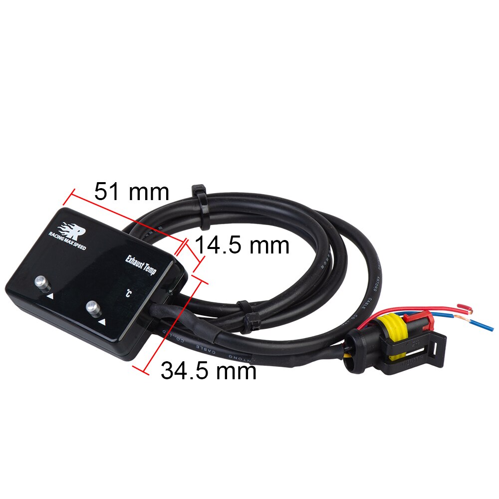 Bilavgastemperaturmätare med sensor mini led digital display  dc12v plast+metall avgastemperatur gas egt ext tempmätare