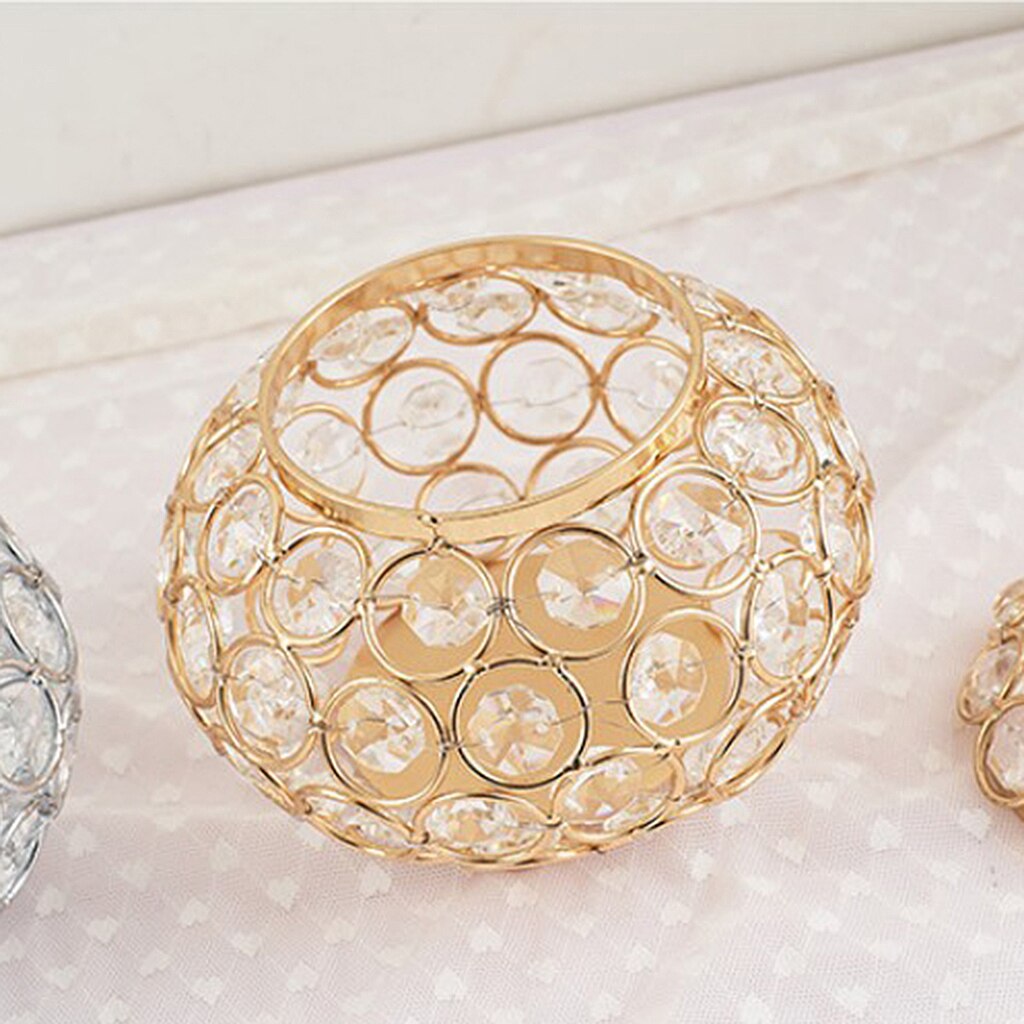 Hule krystal fyrfadsstage lysestage smykkeskrin guld sølv lysestager stå til bryllup kandelaber bord midtstykke