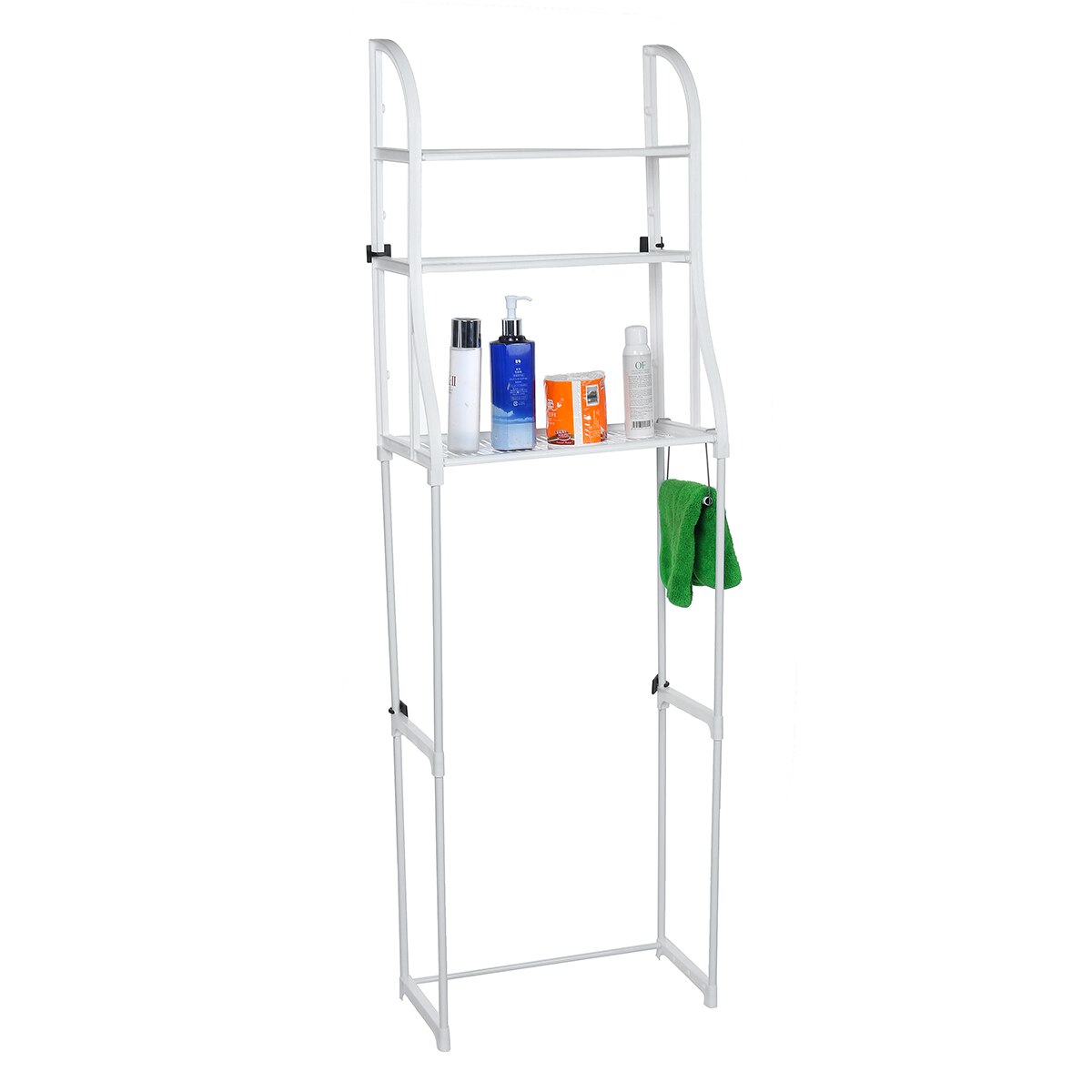 3 Tiers Over Bathroom Storage Rack Stainless Steel Toilet Shelf Holder Washing Machine Space Saver Cabinet 49x23x150cm