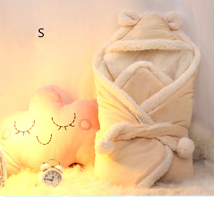 Super Bequem Lammwolle Baby Schlafsack 10 Farben 0-6 Monate Baby Swaddle Kleinkind Neugeborenen Decke Umschlag Winter: S Beige