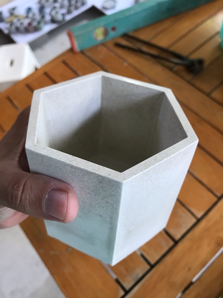 Sekskant blomsterpotte beton silikone skimmel til saftige planter rund pen beholder gips gips skimmel cement ler harpiks forme