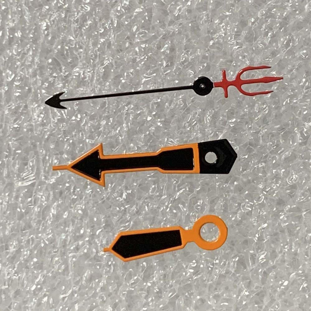Orange Uhr Hände mit Schildkröte/Fisch/Dreizack/rüder Zweite Nadel herren Uhr Zubehör passen NH35/NH36/4R Mechanische Bewegung: Paket 13
