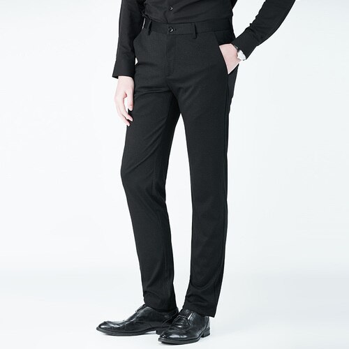 Svarte dressbukser herre kjole bukser slim fit ungdomsbedrift kontorbukser herrebukser formell parfyme masculino 28-40: 34