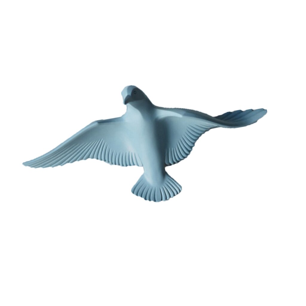 3D Resin Flying Seagull Birds Crafts Wall Art Sculpture Living Room Bedroom Wall Hanging Decoration: Blue D