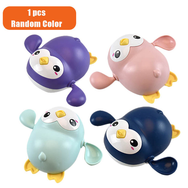 New Baby Water Toy piscina cartone animato animale anatre da bagno granchio avvolto catena orologio da bagno giocattoli da bagno per neonato regalo per bambini: 1pcs Penguin