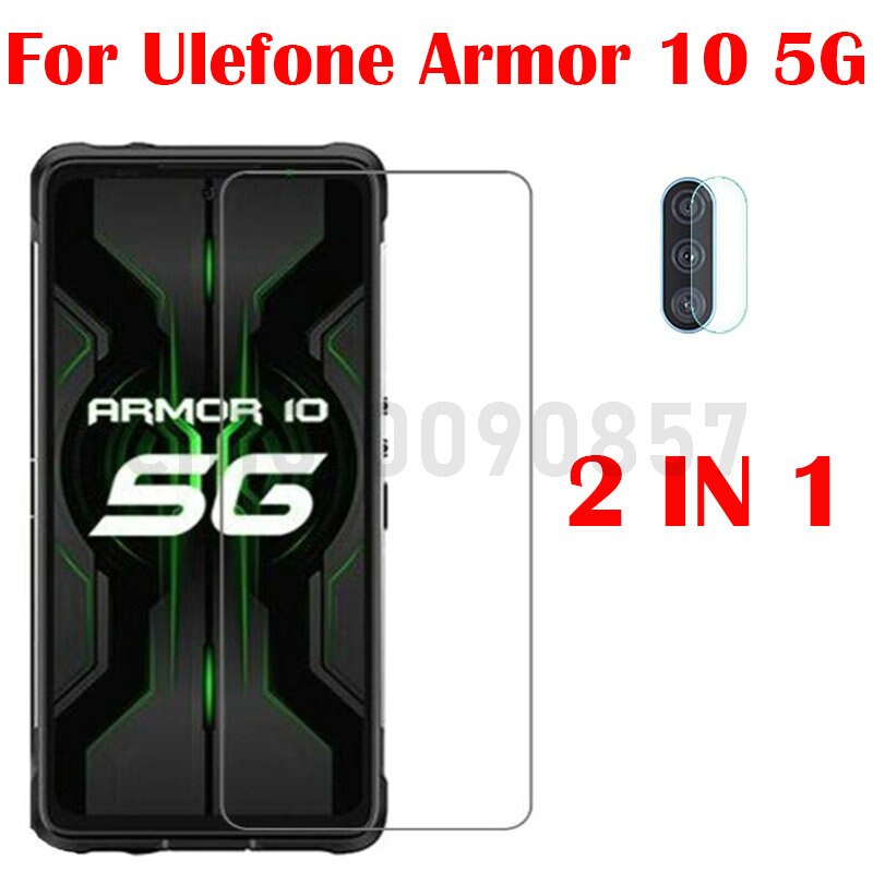 3-en-1 caso + cámara de vidrio templado para Ulefone armadura 10 11 5G protector de pantalla de vidrio para Ulefone armadura 10 5G 2.5D de vidrio: .Armor 10 5G / 2 in 1