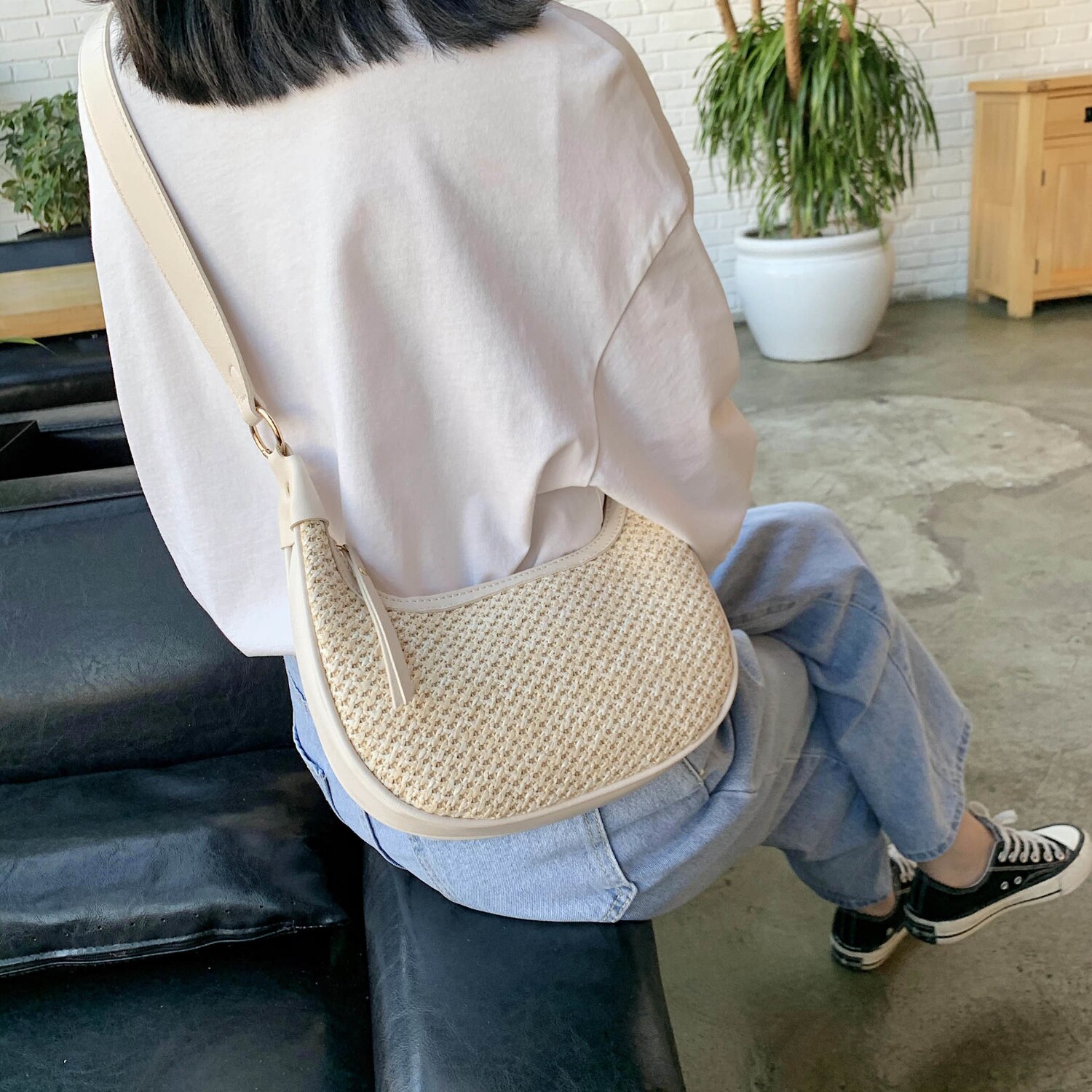 Casual Selvaggio Piccolo Borse di Paglia Per Le Donne di Estate Borsa Con Tracolla Della Signora Borse di Viaggio E Borse di Spalla Femminile Messenger Bag sac