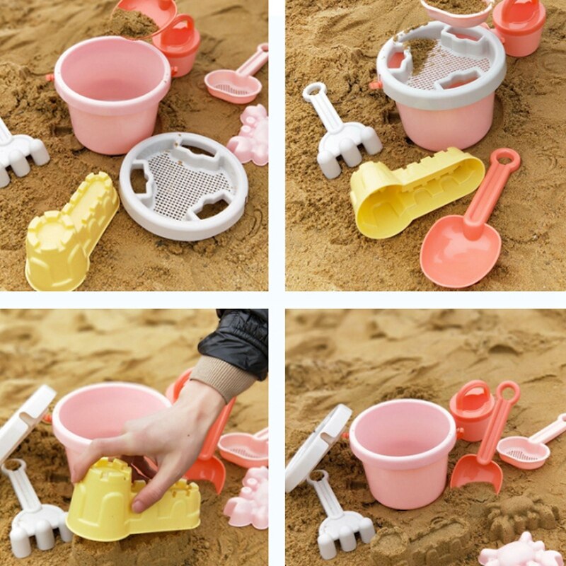 Roze-Strand Speelgoed Kinderen Set Baby Play Zand Speelgoed Graven Hulpmiddel Schop Emmer Set