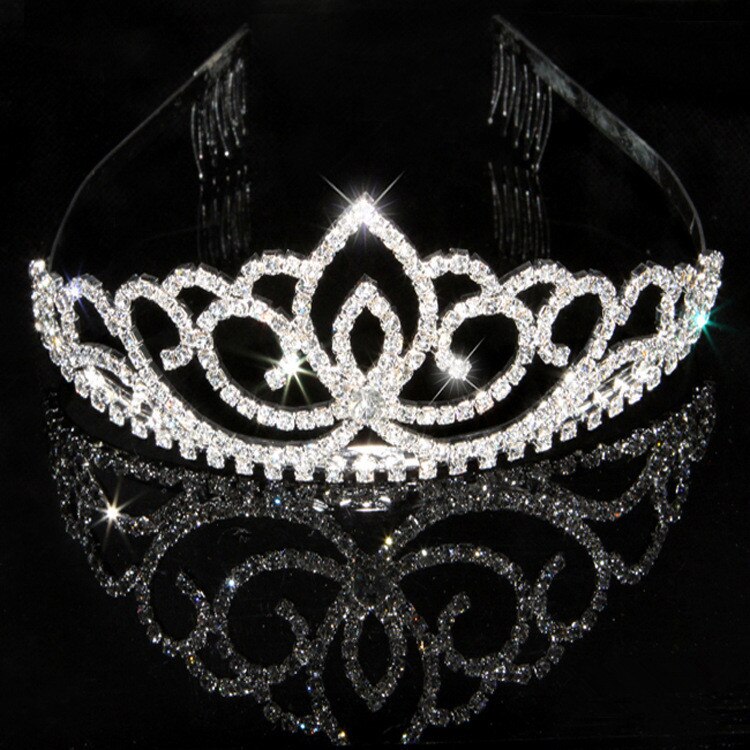 Pearl Inlaid Crowns Tiaras Bridal Wedding Jewelry Accessories Princess Birthday rhinestone Crystal Tiara: 15