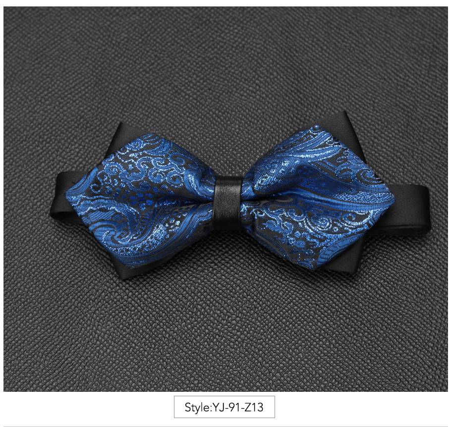 Nœud papillon pour hommes, accessoires luxueux, cravate noire, costume Commercial formel, pour cérémonie de mariage,: YJ-91-Z13