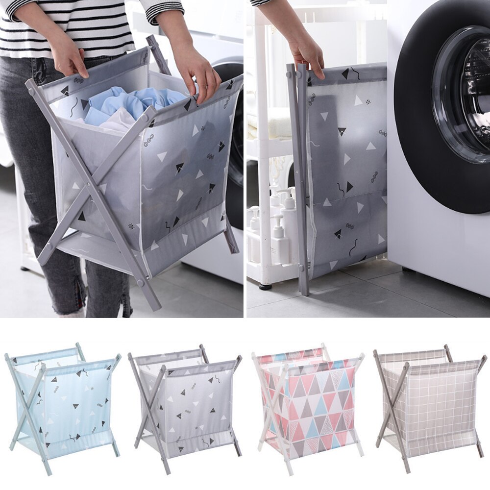 Foldable Laundry Basket Organizer For Dirty Clothes Laundry Hamper large sorter Two Or Three Grids Collapsible Folding Basket