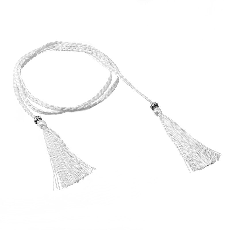 155cm de Long gland mélange couleur à la main rideau tissu décor gland frange macramé pendentif bricolage tissu artisanat accessoires: white