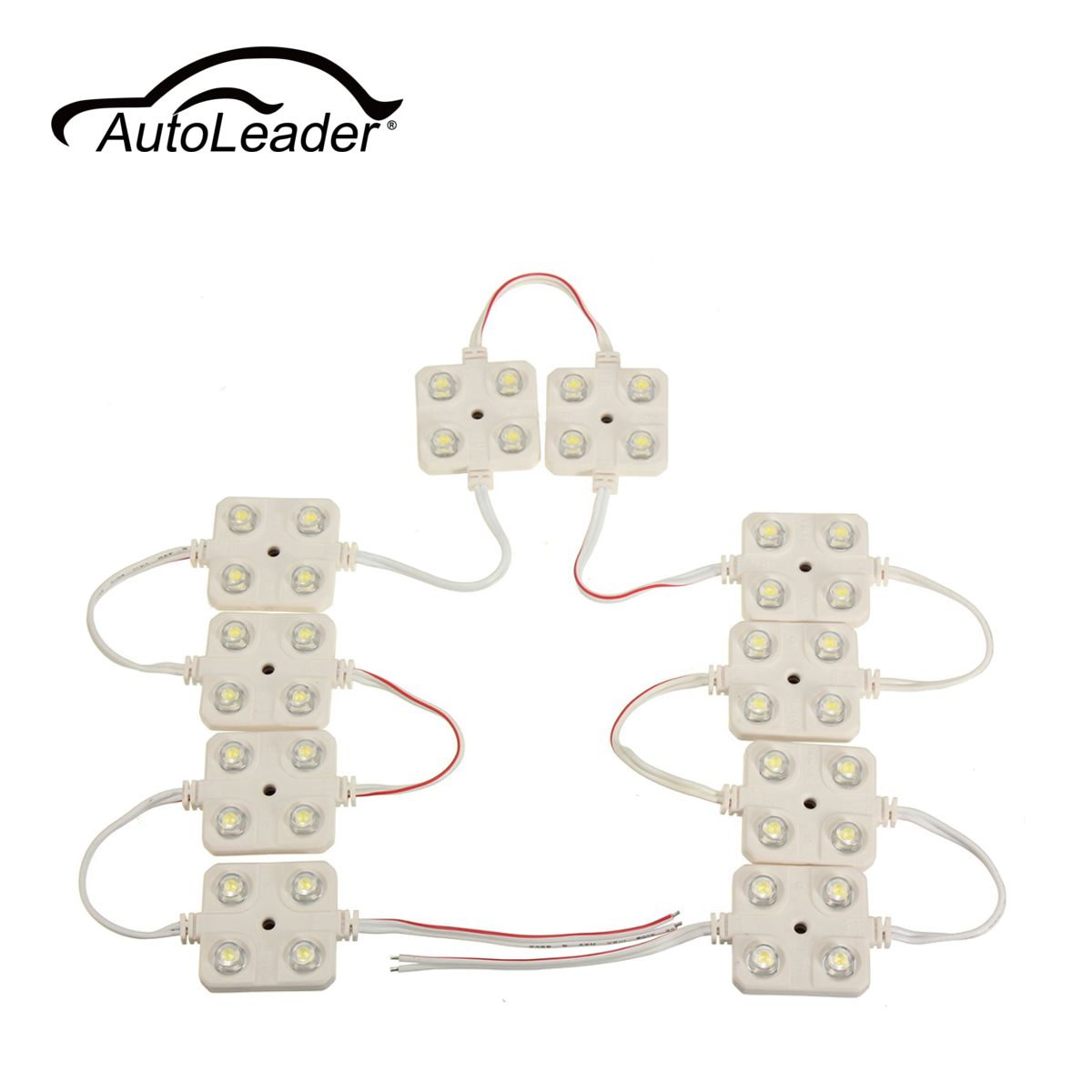 10PCS 4 LED Car Roof Light Kit Van Interior Ceiling Lighting Waterproof Inside Bright White Lamp For RV Boat Trailer Lorries