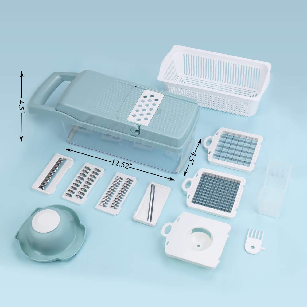 Multifunction Vegetable Fruits Tool Grater Cutter Shredder Garlic Meat Chopper Carrot Potato Slicer Salad Maker Kit
