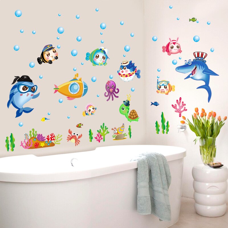 Zs Sticker 42x140 cm cartoon vis muurstickers badkamer home decor voor kinderkamer muursticker