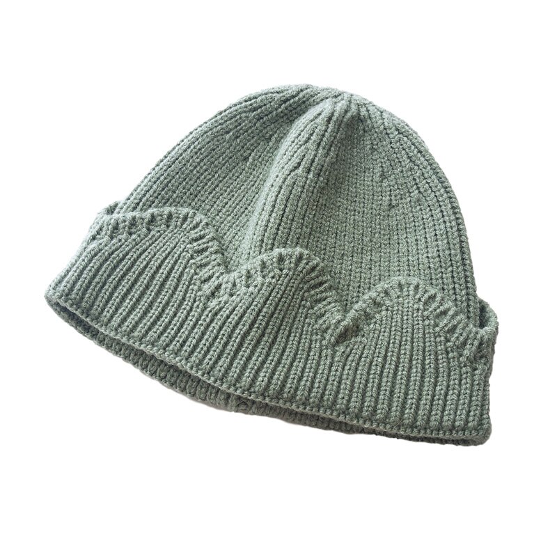 Krone babyhue strikket børnehue til piger drenge hatte varm vinter baby hue småbørnshætte enfant kasket 1-3y 1pc: Grøn