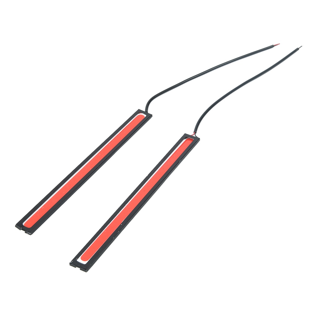 2x 12v röda drl cob led strip light bar för camping husvagn båt bil vattentät.