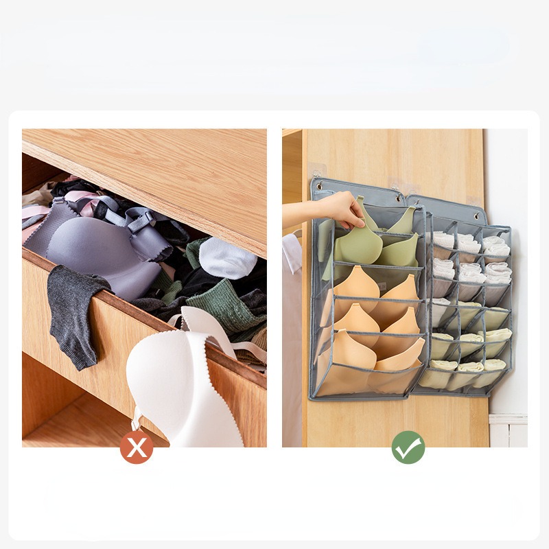 4 stuks ondergoed panty opslag hangende tas wandmontage beha opslag organisator rek thuis closet organisator opbergzakken