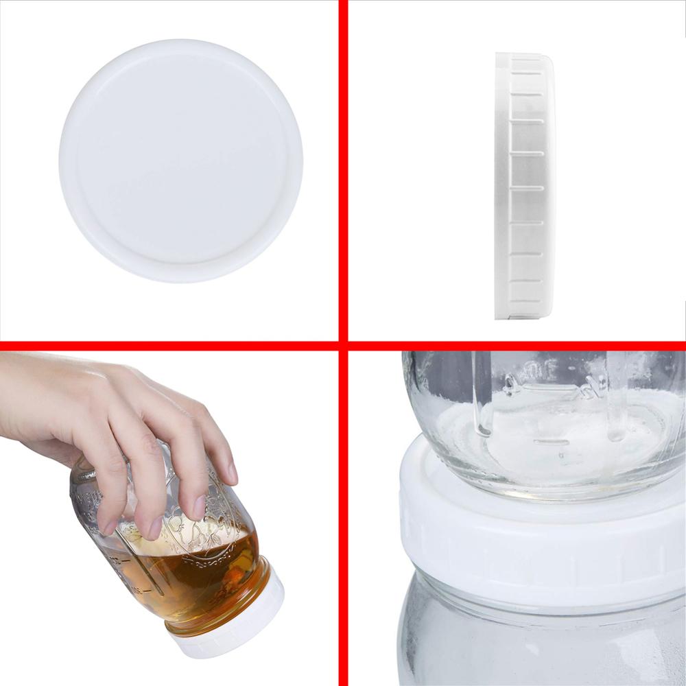 24pcs Mouth Lids Mason Jar Lids Plastic Storage Caps for Mason Canning Jars and More, Standard, Diameter 70mm