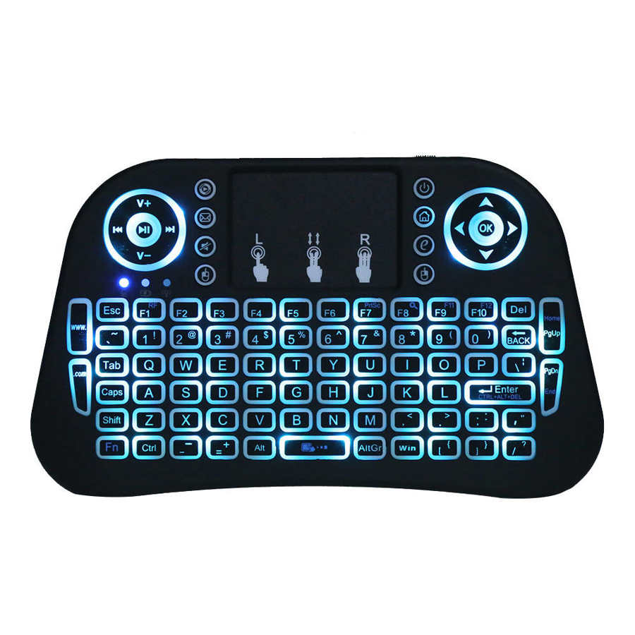 Mini clavier portatif d'éclairage coloré de Mini clavier sans fil de 2.4G avec le pavé tactile pour le Contolling à distance de voyage de jeu