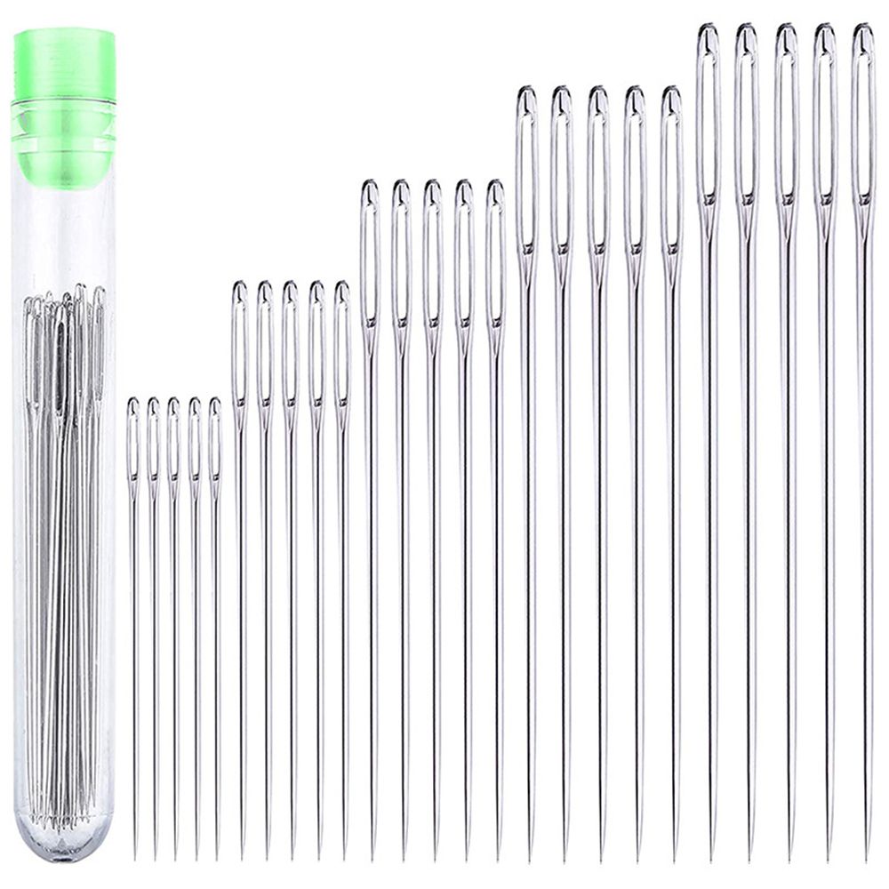 Agujas de coser de ojo grande, accesorio de costura de punto de cruz, hilo de bordado de cuero hecho a mano, 25/30 piezas: 25pcs