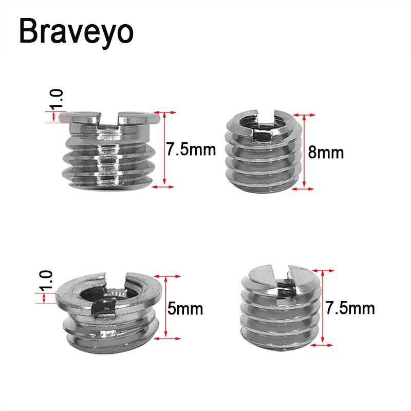 Juego de tuerca de tornillo de conversión de cámara, adaptador de soporte de fotografía de transferencia mutua 1/4 3/8, accesorios, tornillo de liberación rápida para Dslr