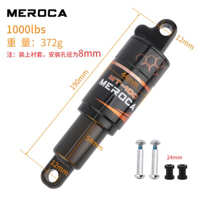 wioślarz górski amortyzator hydrauliczny 125/150/165/190MM miękki konik centrum amortyzator tylna poduszka powietrzna: 190mm 1000lb