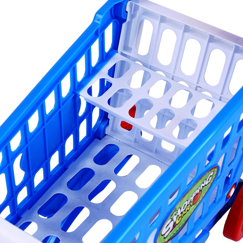 Pretend Play Speelgoed Simulatie Supermarkt Winkelwagentje Mini Trolleys Met Fruit Groente Keukengerei Set Speelgoed Voor Kinderen