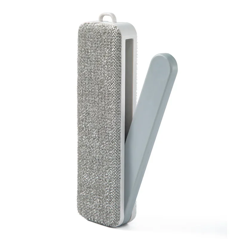 Lint Remover Clothes Lint Roller Reusable Hair Cleaning Brush Static Dust Folding Double-sided Bristles Coat Pet Remover Brushes: Blue