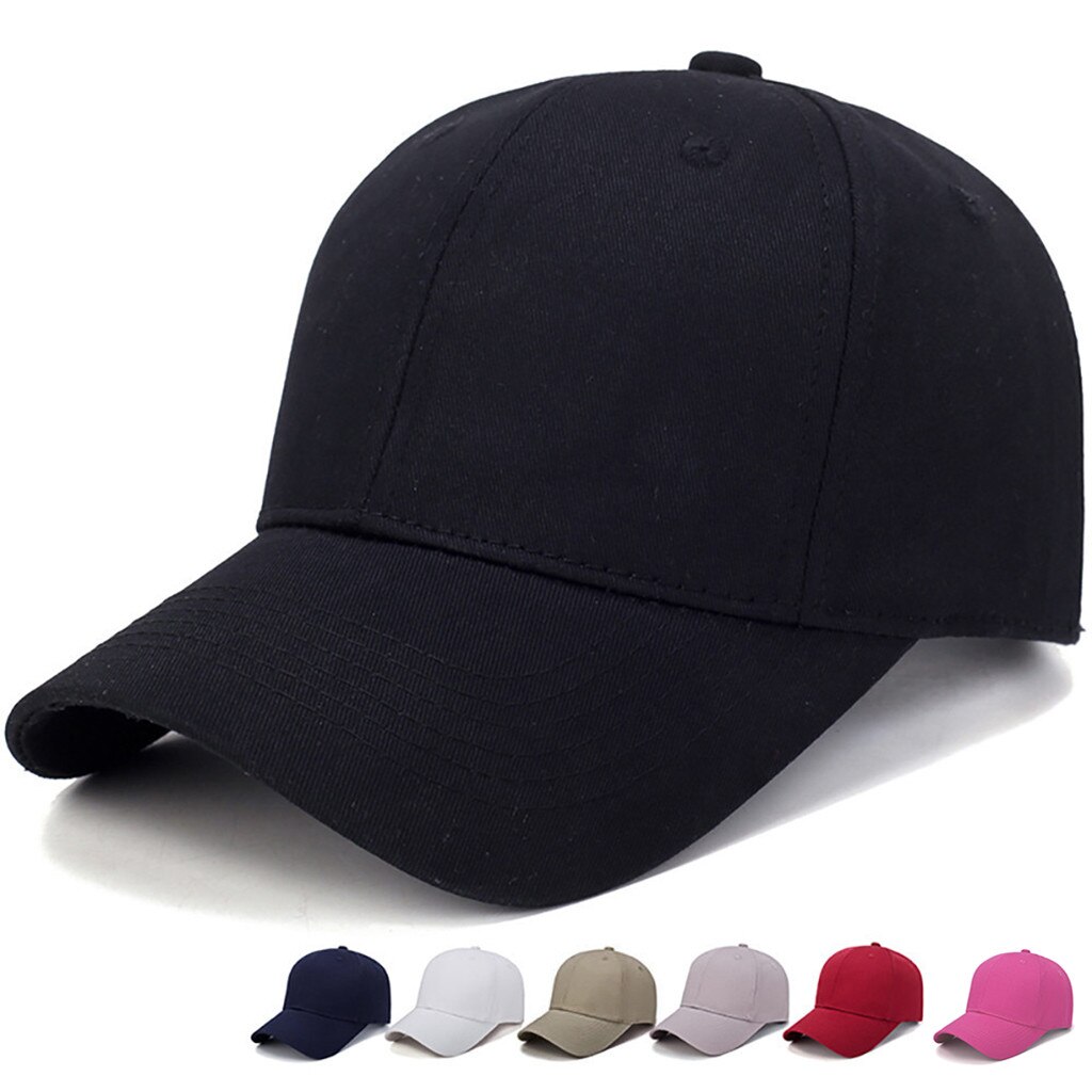 Gorra de béisbol de Color sólido, negra, Snapback, sombreros, ajustada, informal, Hip-Hop, sombreros para hombres y mujeres