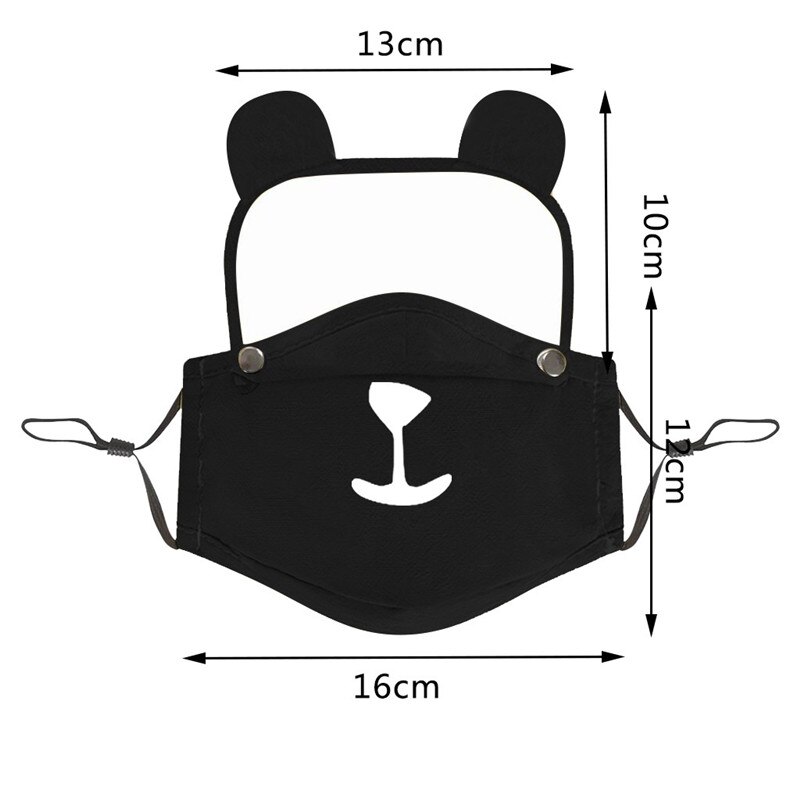 Child Washable Reusable Face Protectors With Detachable Animal Ear Eye Shield Visual Shield Splash Screen Protective Face Wear