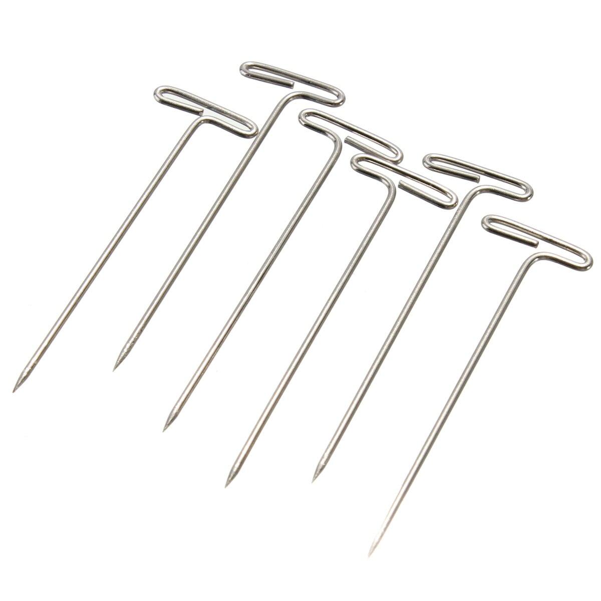 50Pcs/Pack Metal 38mm Long T Pins For Modelling Macrame Wigs Sewing Craft Jewelry Display Silver DIY Apparel Sewing & Fabric