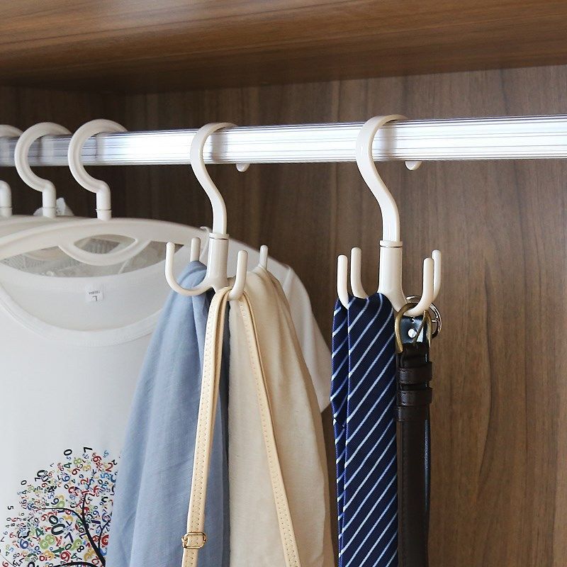 Multifunktionel 360 drejelig krog tørklædestativ slipsestativ kappekrog taske krog snavs krog tørrestativ