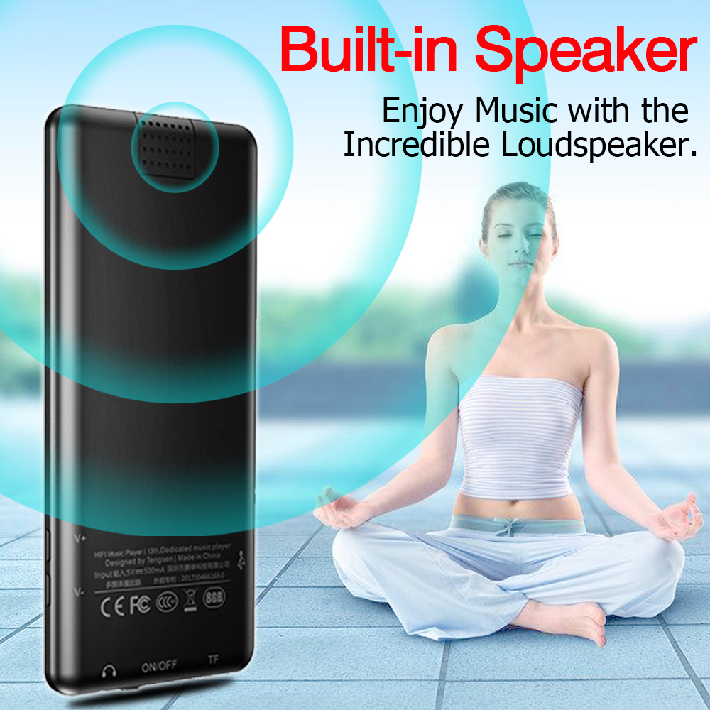 ICEICE MP4 Player Bluetooth with Speaker MP3 MP4 Music Player Portable MP 4 Media Slim 2.4 inch Touch Keys FM Radio Video Hifi