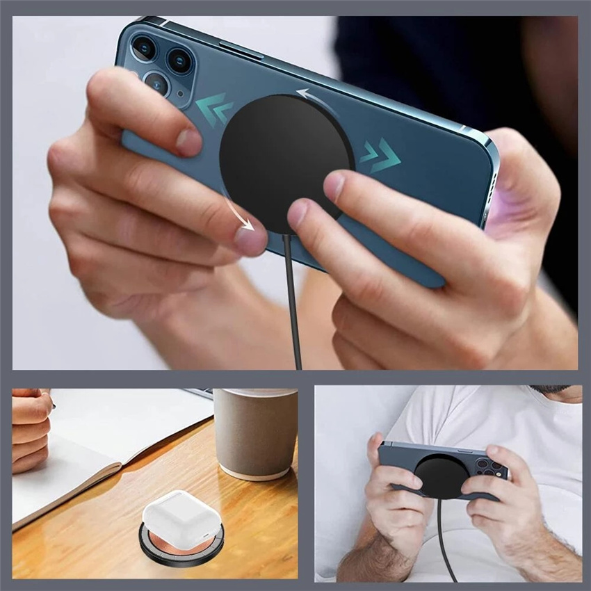 65W Magnetic Wireless Charger Pad USB + Type C Macsafe For iPhone 15 14 13 12 Pro Max Transparent Fast Charging Dock Station