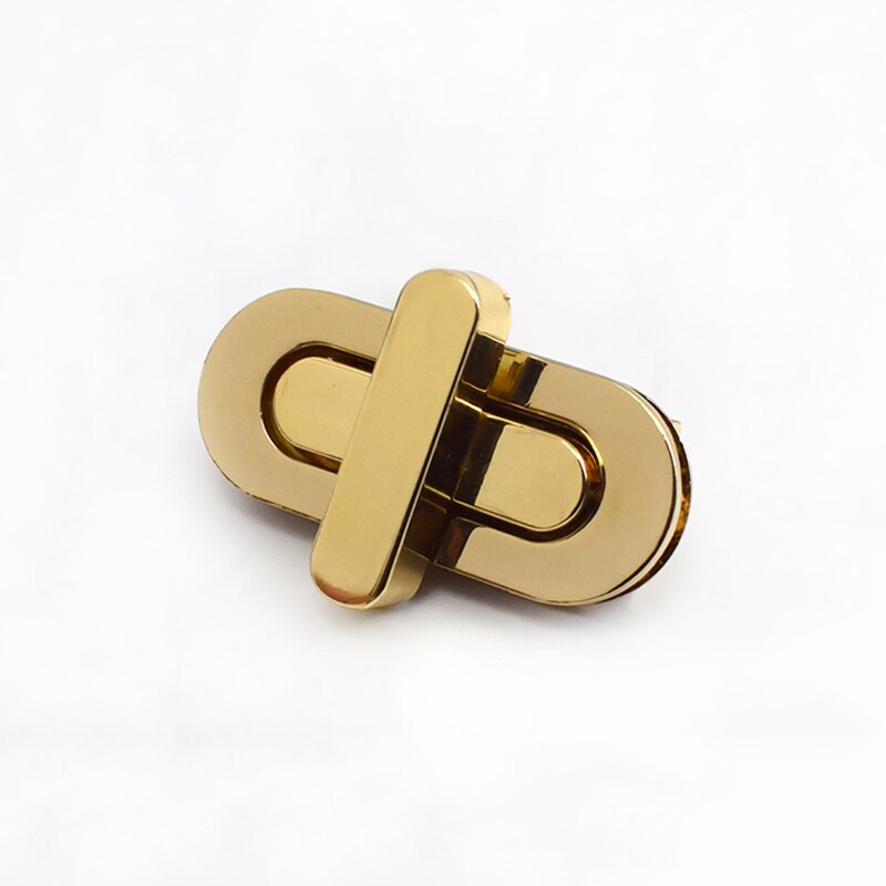 2/4pcs Meetee 42*18/34*16mm Bag Turn Twist Lock Buckles Metal Purse Handbag Decor Mortise Closure Clasp DIY Hardware Accessories: 42x18mm-2Pcs / LightGold