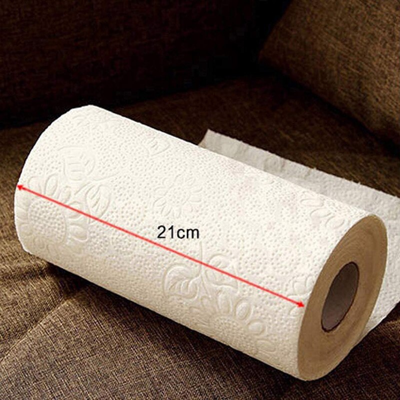 4 Rolls Towels Paper Kitchen,Oil Absorption Roll Paper,Dish Paper Towels Household,Disposable Absorbent Paper Towels