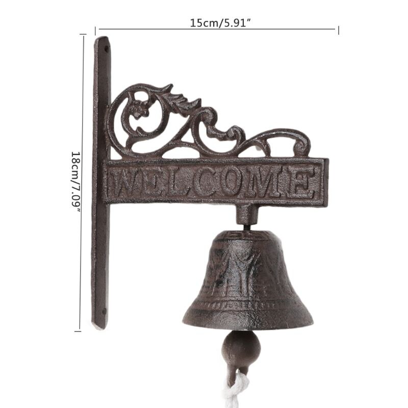 Antique Style Cast Iron Hanging Door Bell Wall Mounted Doorbell Home Decoration