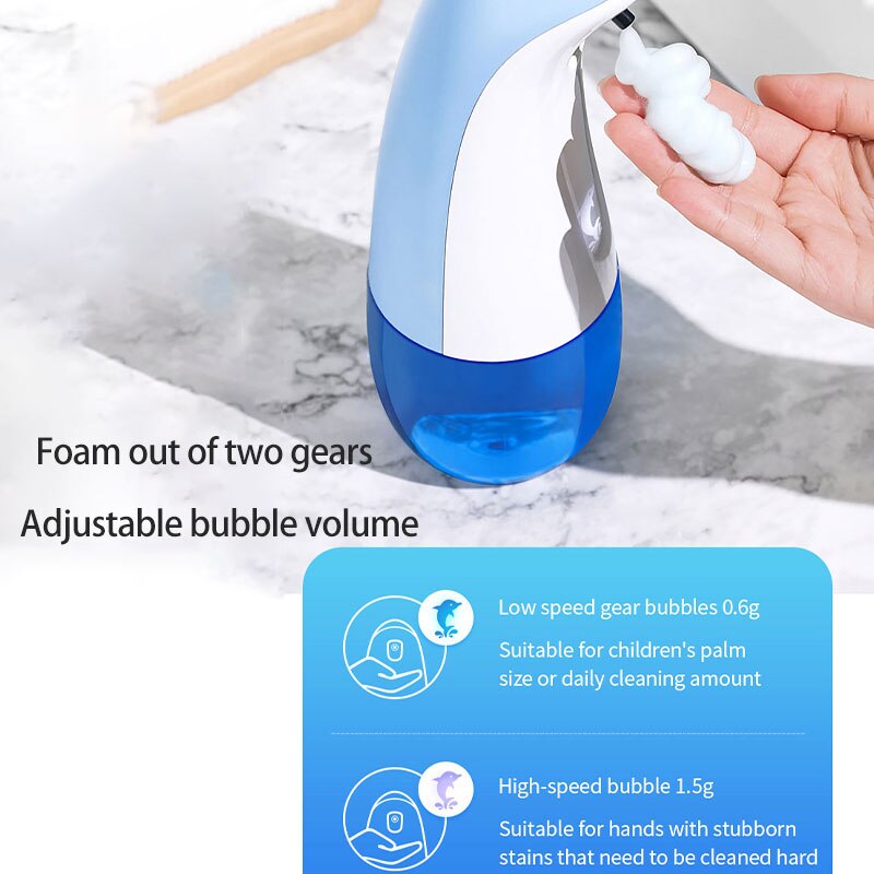 Bathroom Foam Soap Dispenser Cute Dolphin Style USB Charging Luxury Intelligent Wireless Induction Electric Foam Machine