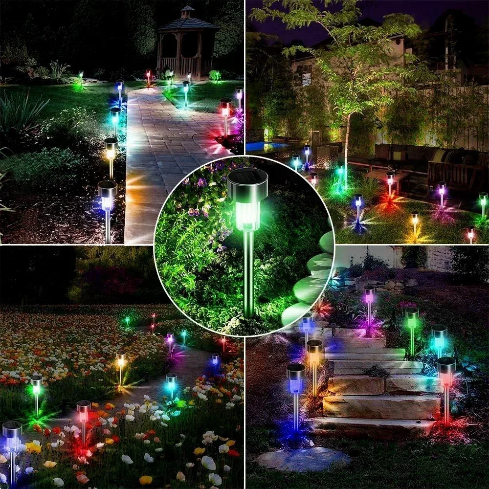 Led solar caminho luzes do gramado ao ar livre ip65 à prova dip65 água lanterna decoração lâmpadas para jardim passarela caminho garagem pátio quintal gramado
