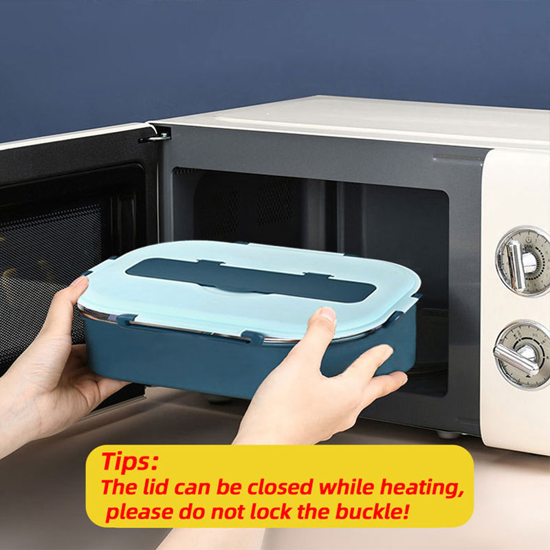 Lunch Box With Compartments Stainless Steel Insulated Tableware Bento Food Container Storage Meal Tray Lunchbox Thermos