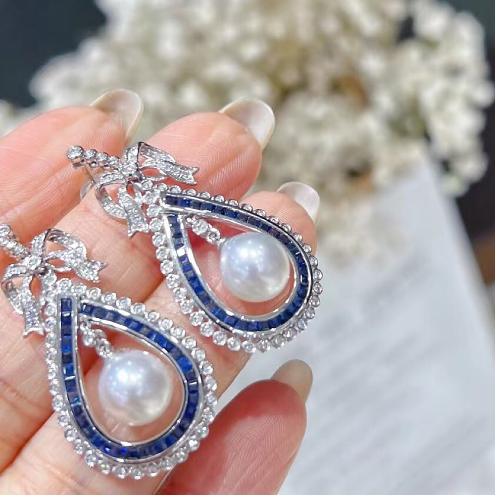 Purmy 925 sterline d'argento donne Orecchini con Opale bianco,Forma di goccioline d'acqua Stile semplice