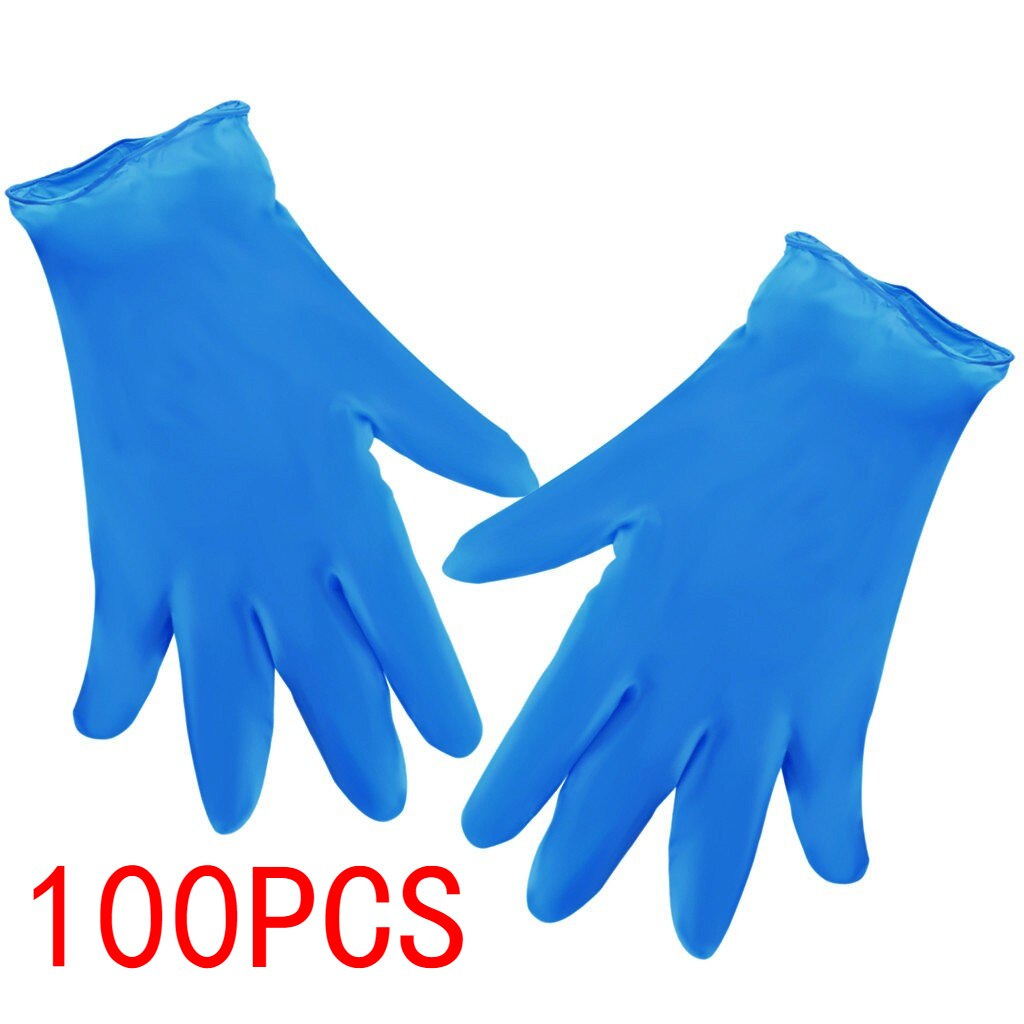 4# 100pcs Nitrile Disposable Gloves Waterproof Powder Household Kitchen Gloves Laboratory Disposable Gloves Перчатки Gloves: Black
