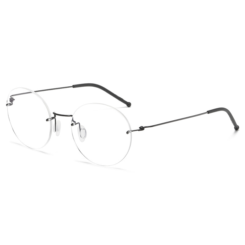 Vintage Titan legierung randlose Brille Rahmen Männer Runde verschreibung pflicht ige Myopie rahmenlose Brille Frauen Luxusmarke Brillen: WHITE
