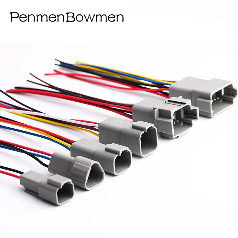 1 conector Deutsch DT 2 3 4 6 8 12 pines arnés de cables de enchufe eléctrico de coche impermeable macho hembra con Cable DT06-2S DT04-2P
