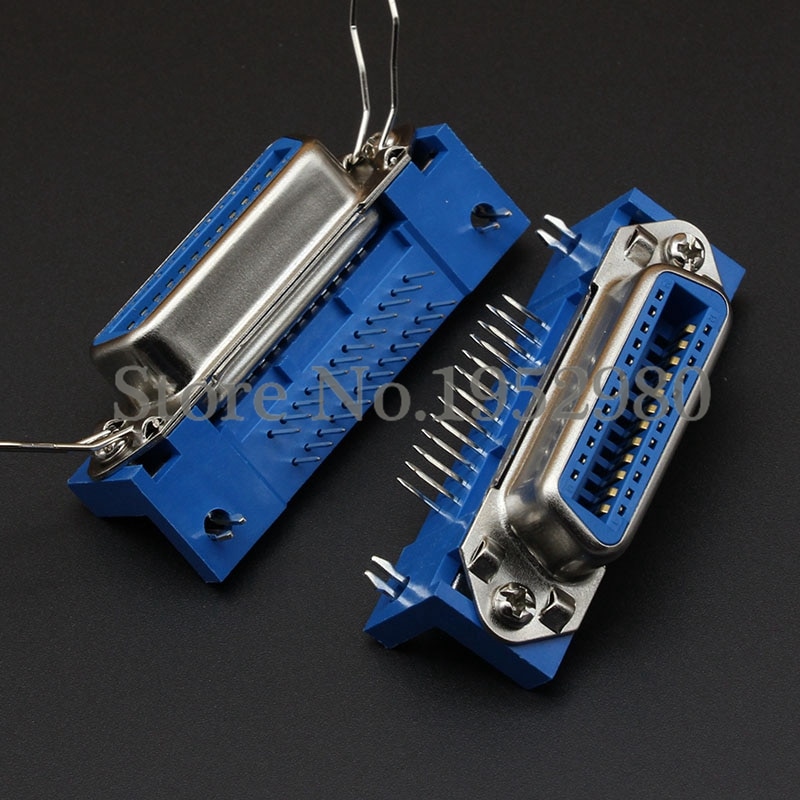 5 uds conector Centronics macho hembra 57 Series 24 pines 90 grados adaptadores de Cable de ordenador tipo DIP PCB