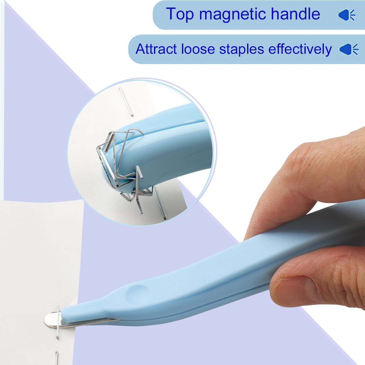 1pcs Flat Staple Remover Push Style Portable Magnetic Staples Removal Tool for Office School Stationery A6687