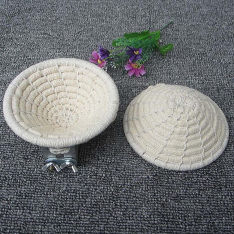Rond tissé à la main coton corde oiseau élevage nid perruche paille soie doux confortable petit perroquet Cage éclosion Den maison animal de compagnie Bir