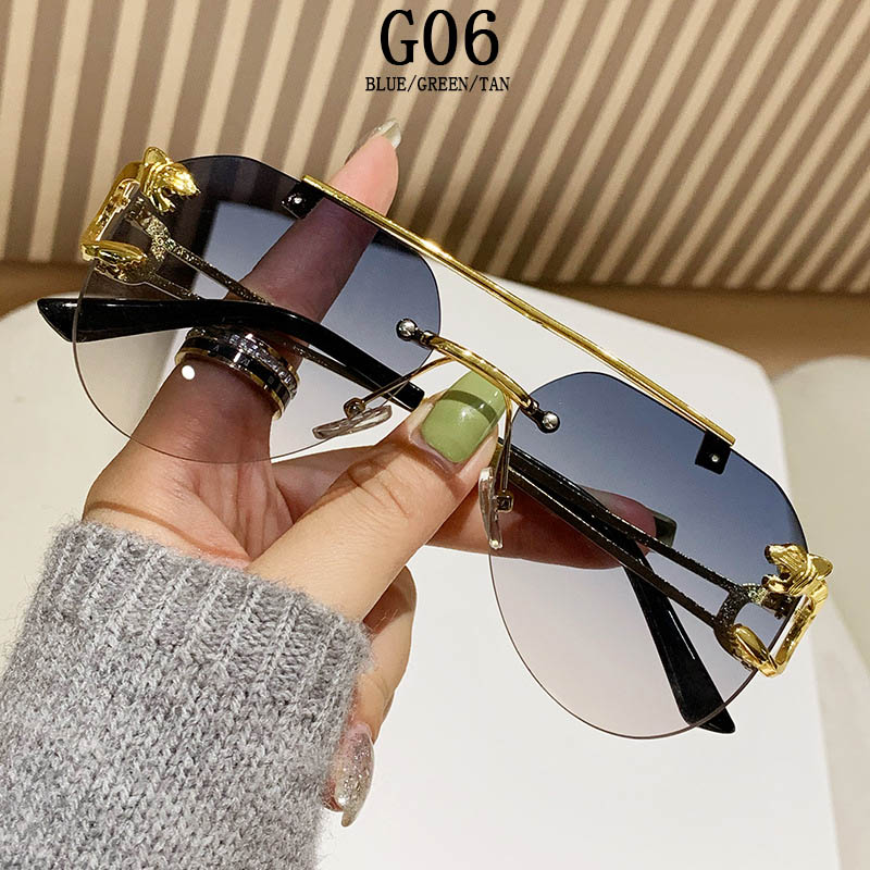 Bezramkowe designerskie okulary przeciwsłoneczne damskie modne luksusowe modne okulary przeciwsłoneczne męskie okulary w stylu vintage Lentes De Sol Mujer Lunette Soleil Femme: Srebrny