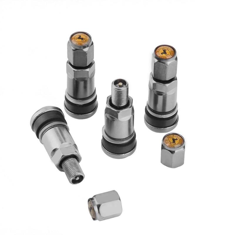 Vodool 4 stuks universele tubeless aluminiumlegering lucht fietsband ventieldoppen band wiel ronde afdekking auto accessoires